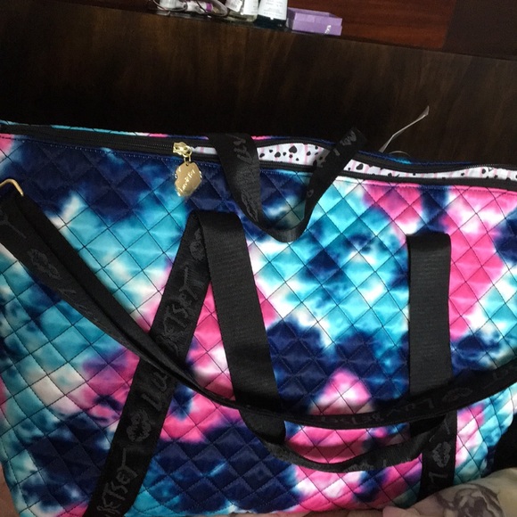 Betsey Johnson Handbags - New Lg Betsey Johnson Tie Dye Rainbow Gym Travel